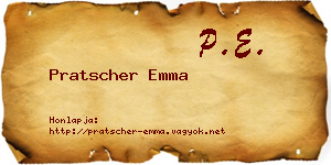 Pratscher Emma névjegykártya